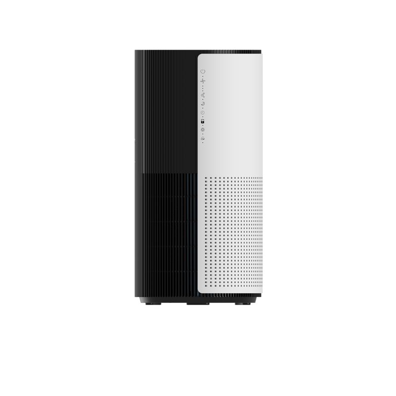 COOVACS CV-PA07 air purifier with ambient air-quality indicator light.
