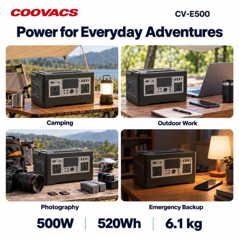 COOVACS CV-E500 Portable Power Station Applications CV-E500 500W Portable Power Station