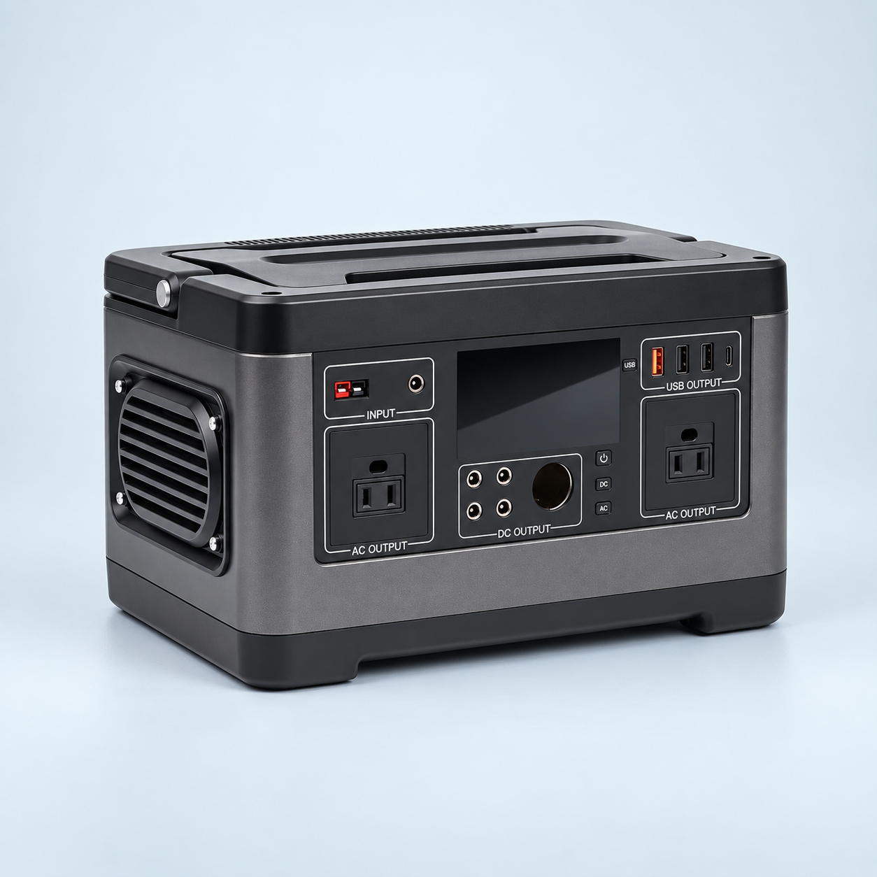 Portable power station with AC, DC and USB outputs